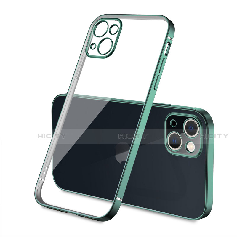 Coque Ultra Fine TPU Souple Housse Etui Transparente H04 pour Apple iPhone 13 Mini Vert Plus