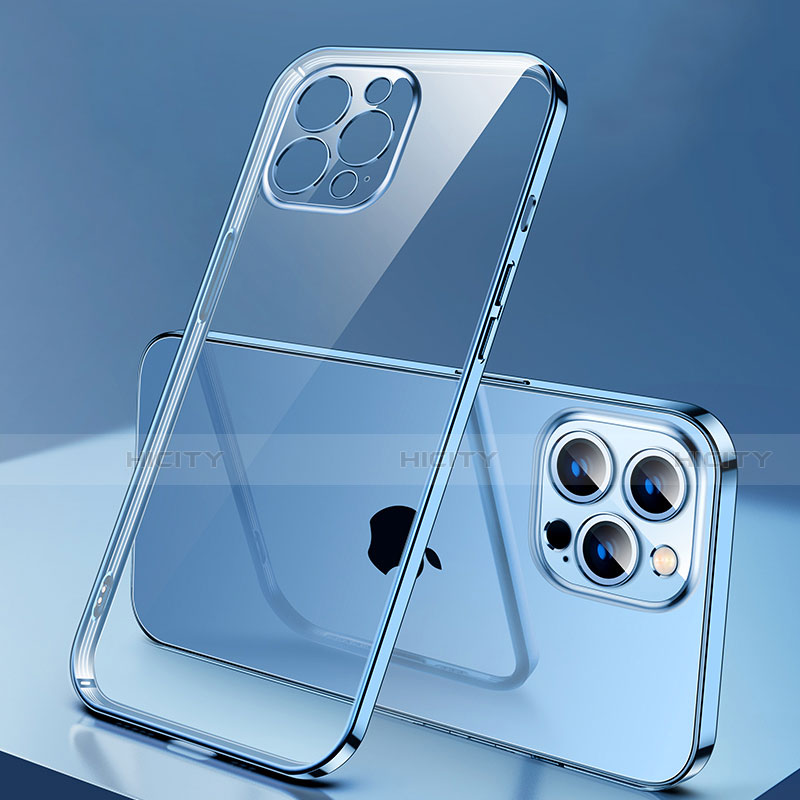 Coque Ultra Fine TPU Souple Housse Etui Transparente H04 pour Apple iPhone 13 Pro Bleu Plus
