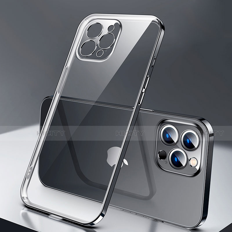 Coque Ultra Fine TPU Souple Housse Etui Transparente H04 pour Apple iPhone 13 Pro Max Noir Plus