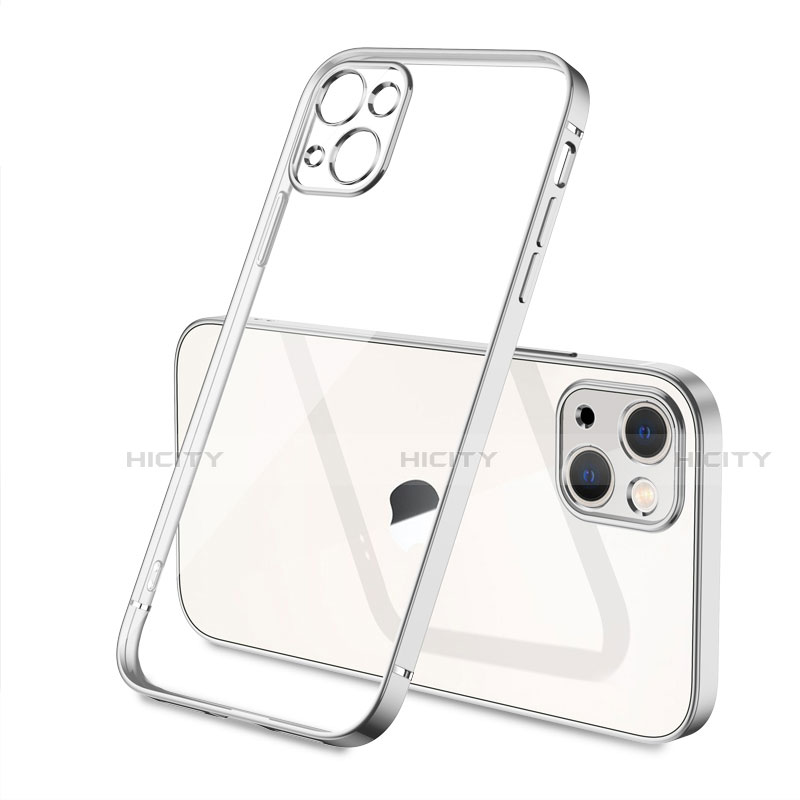 Coque Ultra Fine TPU Souple Housse Etui Transparente H04 pour Apple iPhone 14 Argent Plus