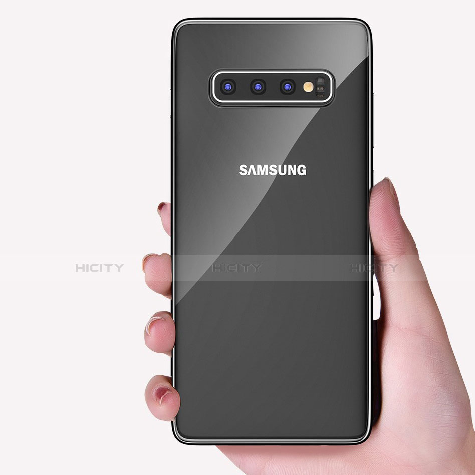 Coque Ultra Fine TPU Souple Housse Etui Transparente H04 pour Samsung Galaxy S10 Plus Noir Plus