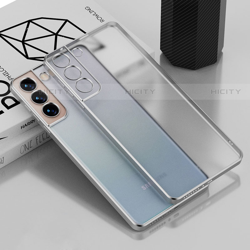 Coque Ultra Fine TPU Souple Housse Etui Transparente H04 pour Samsung Galaxy S21 FE 5G Argent Plus