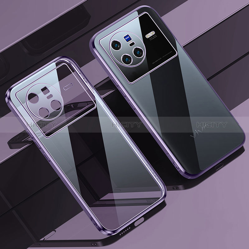 Coque Ultra Fine TPU Souple Housse Etui Transparente H04 pour Vivo X80 5G Violet Plus