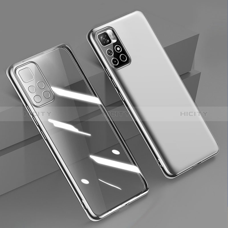 Coque Ultra Fine TPU Souple Housse Etui Transparente H04 pour Xiaomi Redmi Note 11 5G Argent Plus