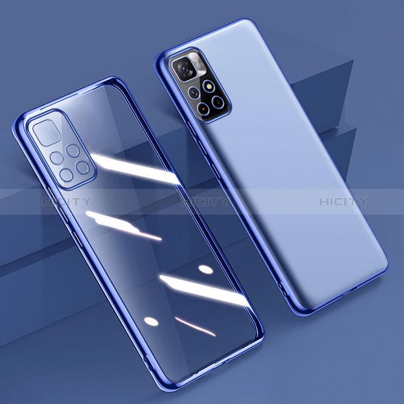 Coque Ultra Fine TPU Souple Housse Etui Transparente H04 pour Xiaomi Redmi Note 11 5G Bleu Plus