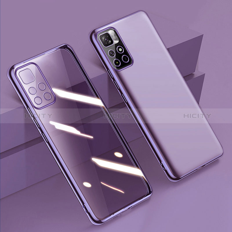 Coque Ultra Fine TPU Souple Housse Etui Transparente H04 pour Xiaomi Redmi Note 11 5G Violet Plus