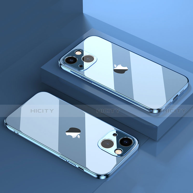 Coque Ultra Fine TPU Souple Housse Etui Transparente H05 pour Apple iPhone 13 Mini Bleu Plus