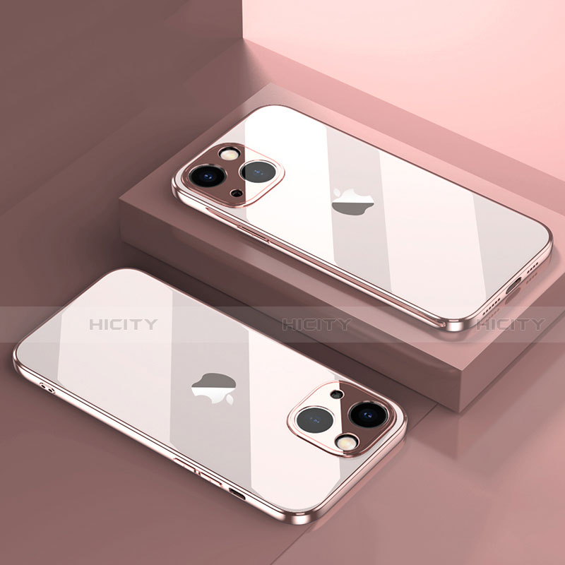 Coque Ultra Fine TPU Souple Housse Etui Transparente H05 pour Apple iPhone 13 Mini Or Rose Plus