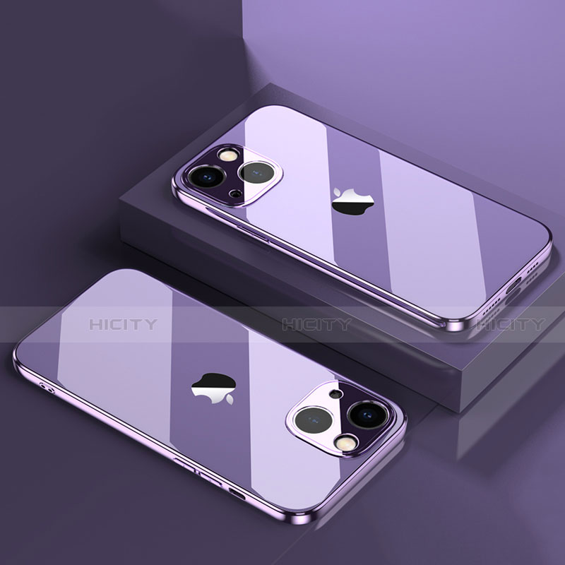 Coque Ultra Fine TPU Souple Housse Etui Transparente H05 pour Apple iPhone 13 Mini Violet Plus