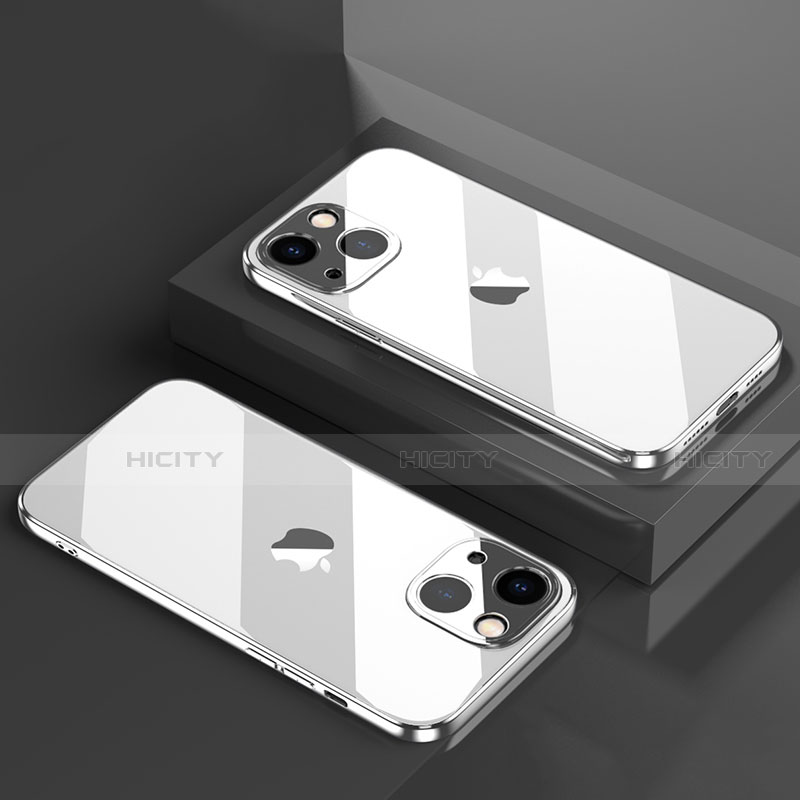 Coque Ultra Fine TPU Souple Housse Etui Transparente H05 pour Apple iPhone 15 Argent Plus