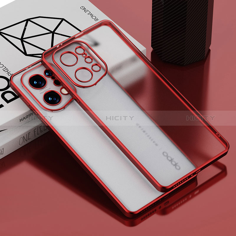 Coque Ultra Fine TPU Souple Housse Etui Transparente H05 pour Oppo Find X5 5G Rouge Plus