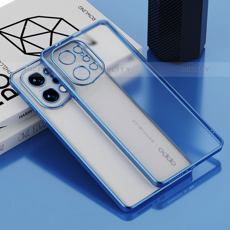 Coque Ultra Fine TPU Souple Housse Etui Transparente H05 pour Oppo Find X5 Pro 5G Bleu Plus