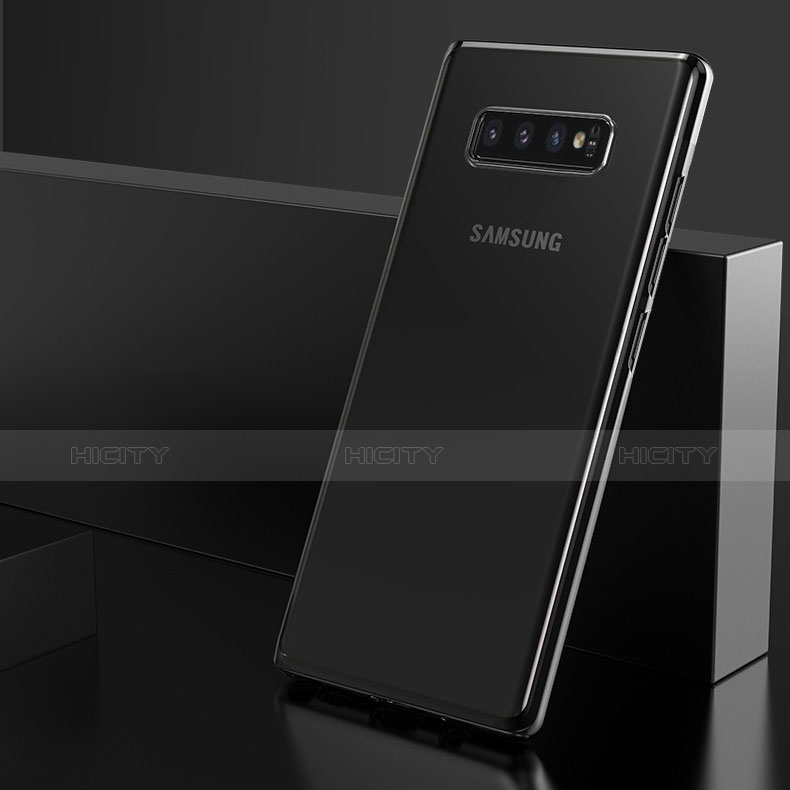 Coque Ultra Fine TPU Souple Housse Etui Transparente H05 pour Samsung Galaxy S10 Plus Noir Plus