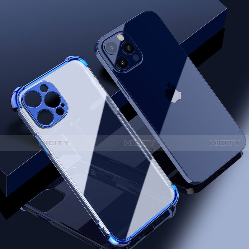 Coque Ultra Fine TPU Souple Housse Etui Transparente H06 pour Apple iPhone 15 Pro Max Bleu Plus