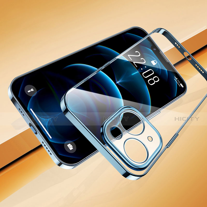 Coque Ultra Fine TPU Souple Housse Etui Transparente H07 pour Apple iPhone 13 Mini Bleu Plus