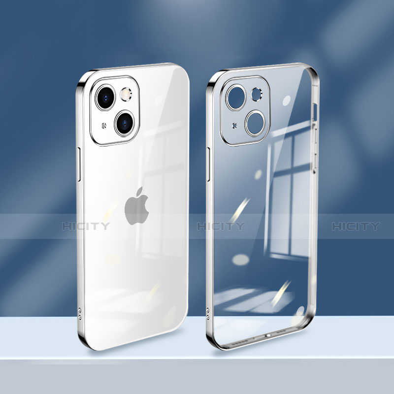 Coque Ultra Fine TPU Souple Housse Etui Transparente H08 pour Apple iPhone 13 Argent Plus
