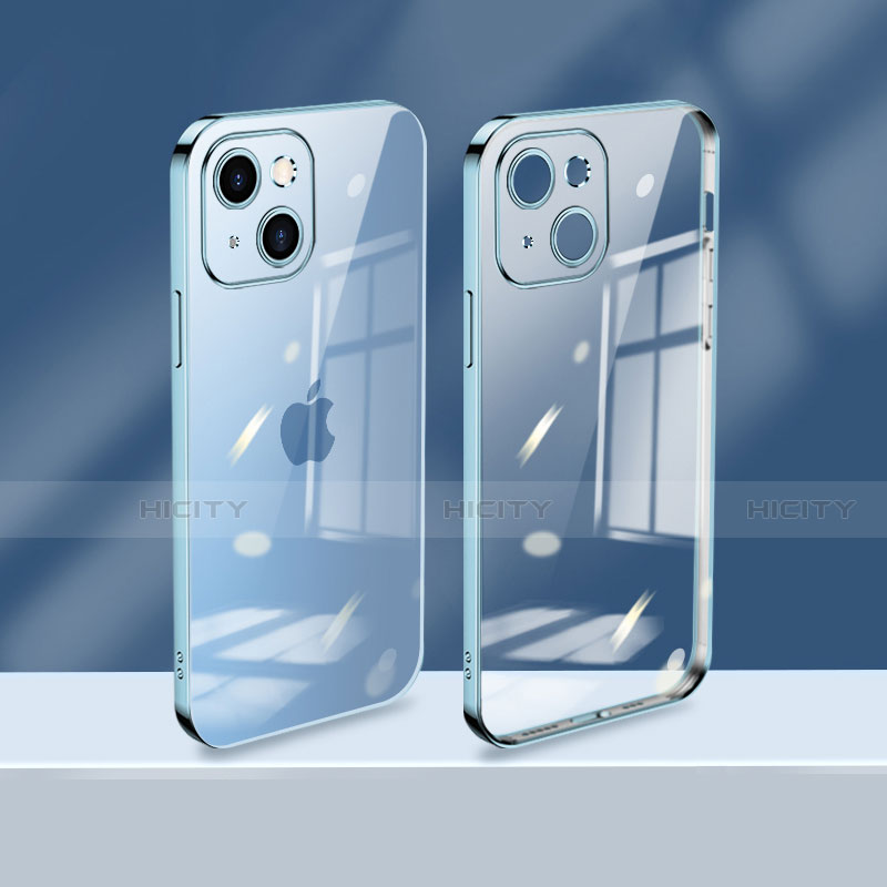 Coque Ultra Fine TPU Souple Housse Etui Transparente H08 pour Apple iPhone 13 Mini Bleu Plus
