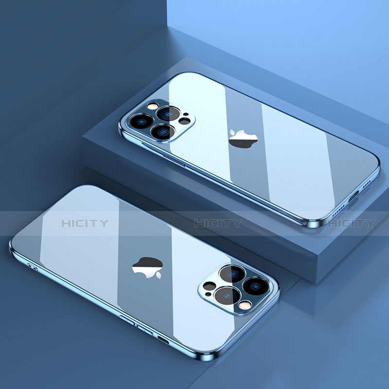 Coque Ultra Fine TPU Souple Housse Etui Transparente H08 pour Apple iPhone 14 Pro Max Bleu Plus