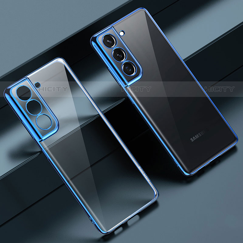 Coque Ultra Fine TPU Souple Housse Etui Transparente H08 pour Samsung Galaxy S22 5G Bleu Plus