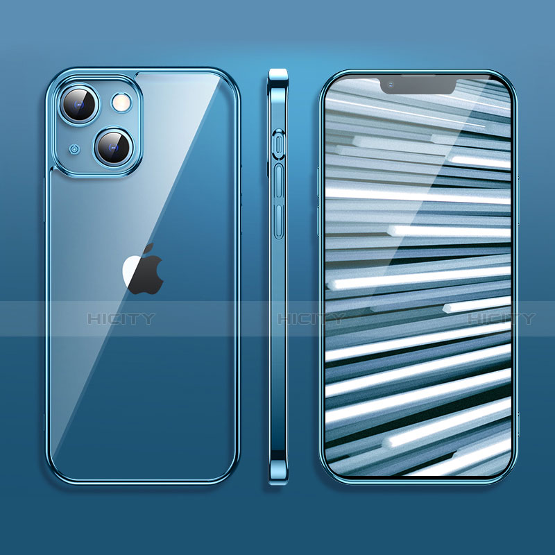 Coque Ultra Fine TPU Souple Housse Etui Transparente H09 pour Apple iPhone 13 Bleu Plus