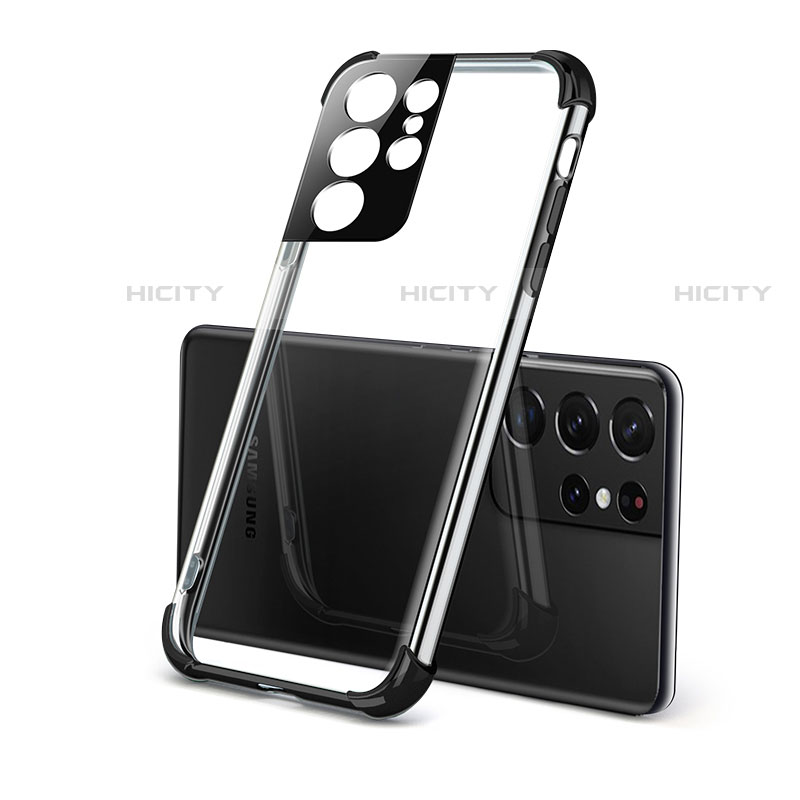 Coque Ultra Fine TPU Souple Housse Etui Transparente H09 pour Samsung Galaxy S23 Ultra 5G Noir Plus