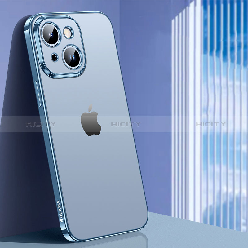 Coque Ultra Fine TPU Souple Housse Etui Transparente LD1 pour Apple iPhone 14 Bleu Ciel Plus