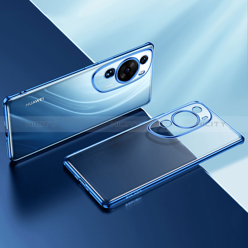Coque Ultra Fine TPU Souple Housse Etui Transparente LD2 pour Huawei P60 Art Bleu Plus