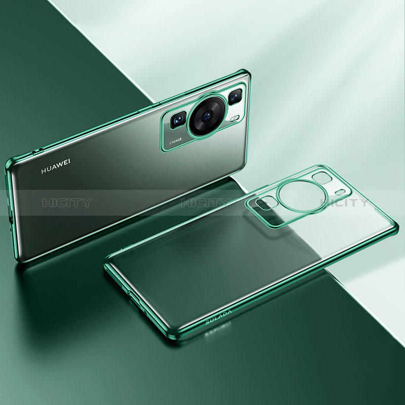 Coque Ultra Fine TPU Souple Housse Etui Transparente LD2 pour Huawei P60 Vert Plus