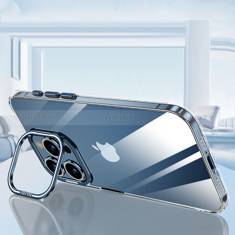 Coque Ultra Fine TPU Souple Housse Etui Transparente LD6 pour Apple iPhone 15 Pro Bleu Plus