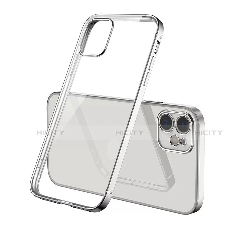 Coque Ultra Fine TPU Souple Housse Etui Transparente N01 pour Apple iPhone 12 Argent Plus