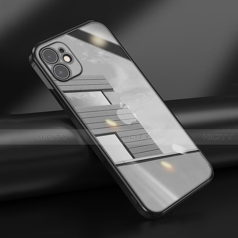 Coque Ultra Fine TPU Souple Housse Etui Transparente N02 pour Apple iPhone 12 Mini Noir Plus