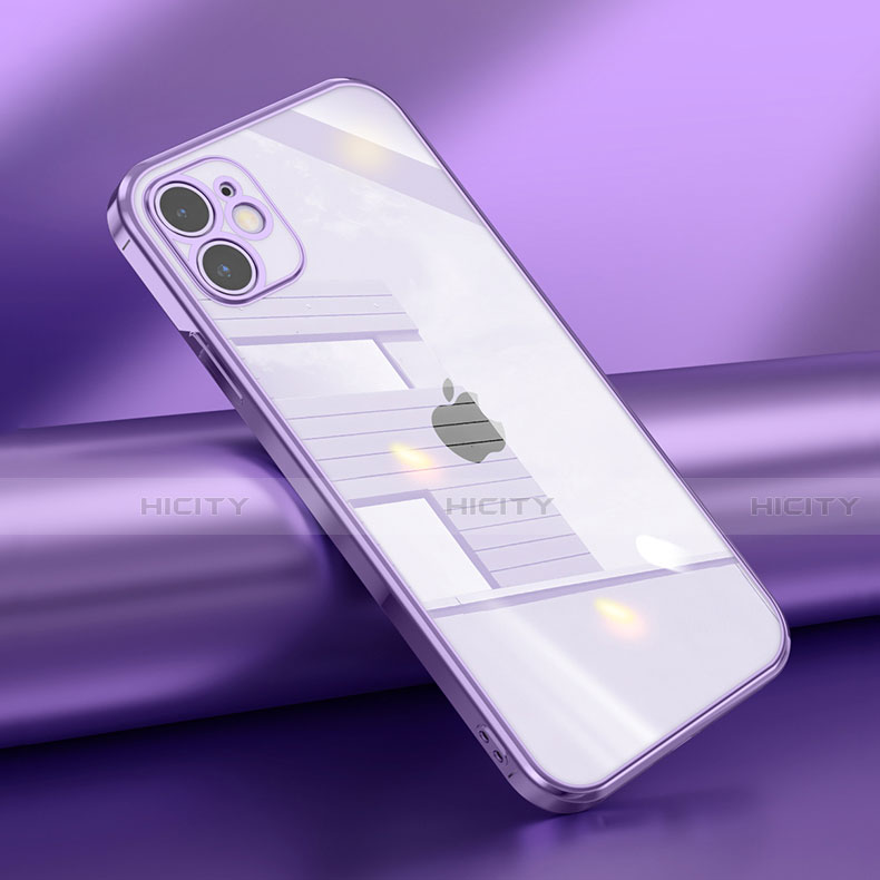Coque Ultra Fine TPU Souple Housse Etui Transparente N02 pour Apple iPhone 12 Mini Violet Plus