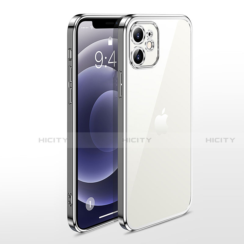 Coque Ultra Fine TPU Souple Housse Etui Transparente N04 pour Apple iPhone 12 Argent Plus