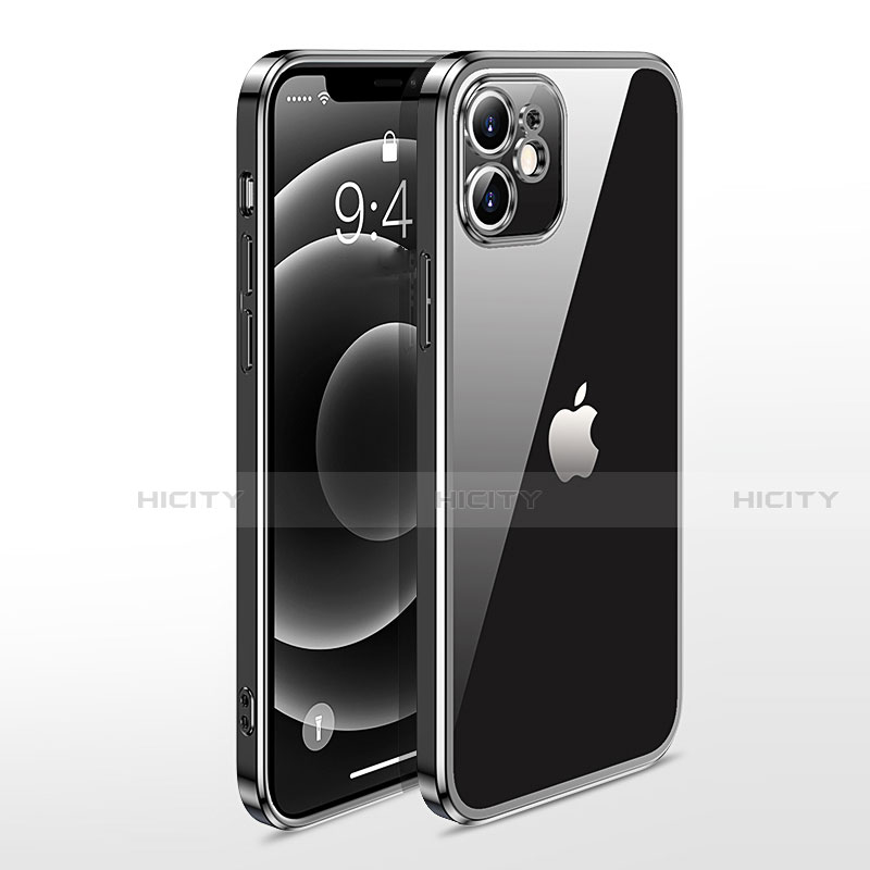 Coque Ultra Fine TPU Souple Housse Etui Transparente N04 pour Apple iPhone 12 Mini Noir Plus