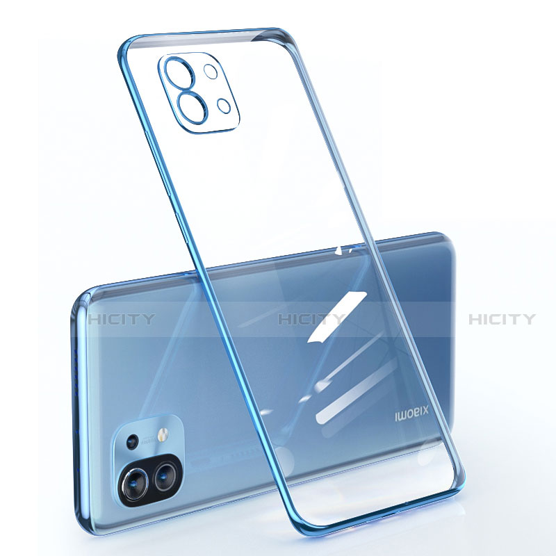 Coque Ultra Fine TPU Souple Housse Etui Transparente pour Xiaomi Mi 11 Lite 5G NE Bleu Plus