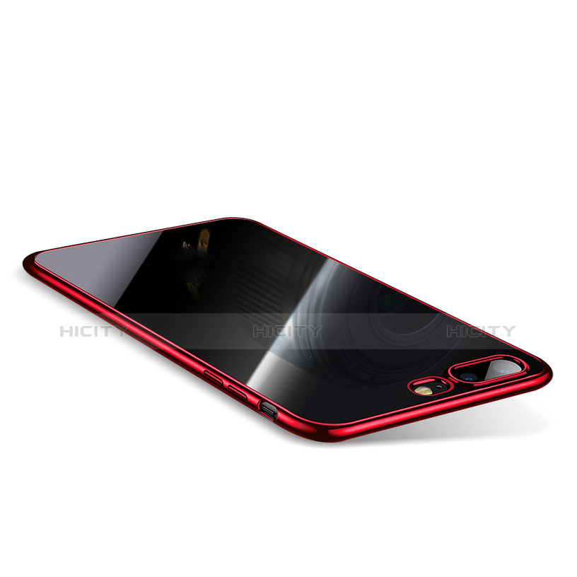 Coque Ultra Fine TPU Souple Housse Etui Transparente Q01 pour Apple iPhone 8 Plus Rouge Plus