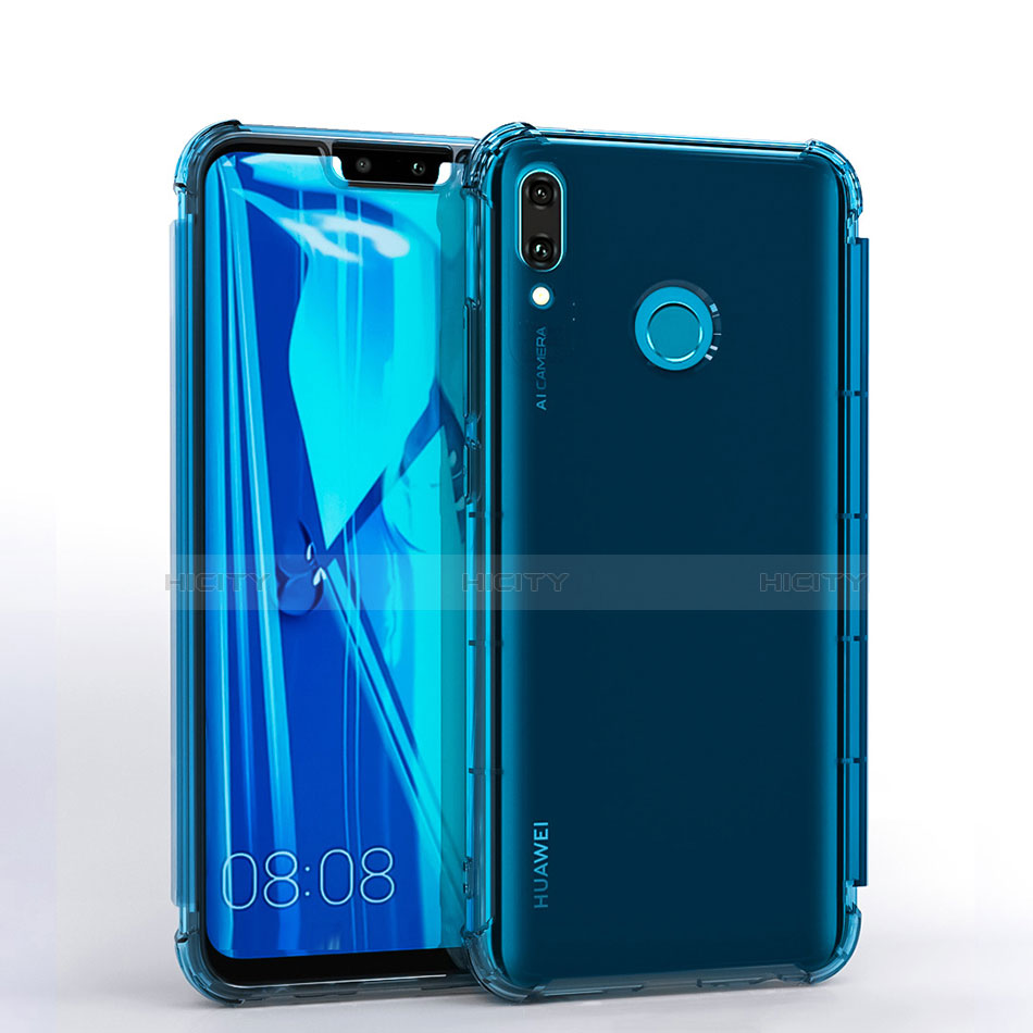 Coque Ultra Fine TPU Souple Housse Etui Transparente S01 pour Huawei Y9 (2019) Bleu Plus