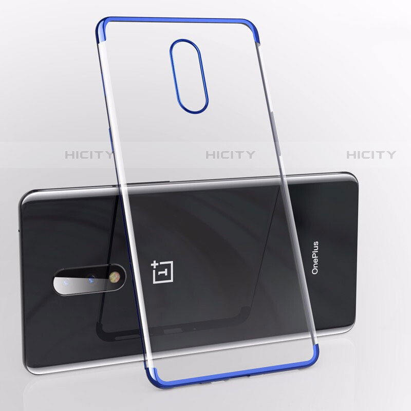 Coque Ultra Fine TPU Souple Housse Etui Transparente S01 pour OnePlus 7 Bleu Plus