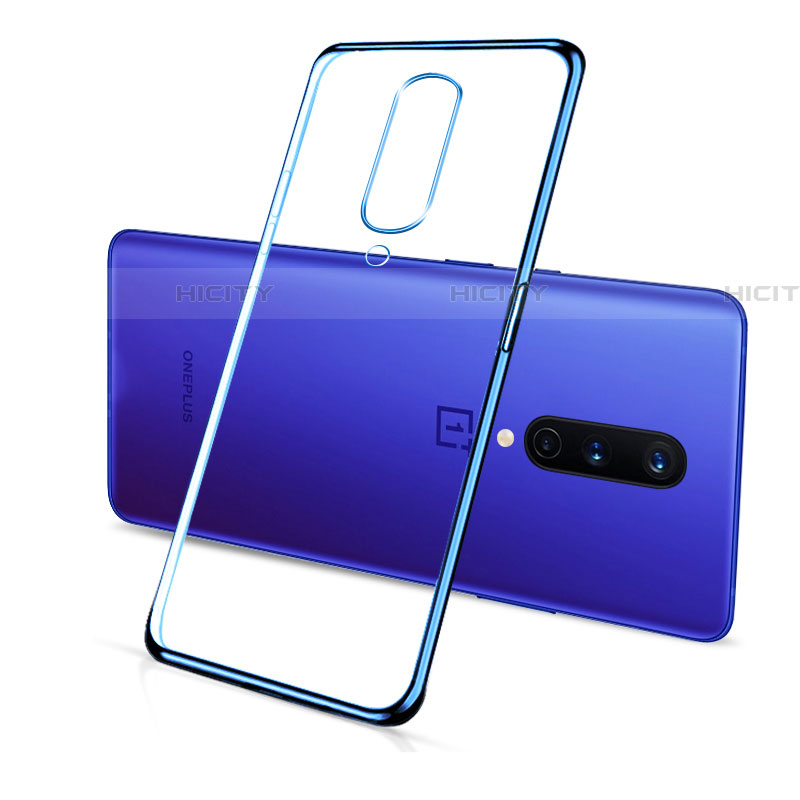 Coque Ultra Fine TPU Souple Housse Etui Transparente S01 pour OnePlus 8 Bleu Plus