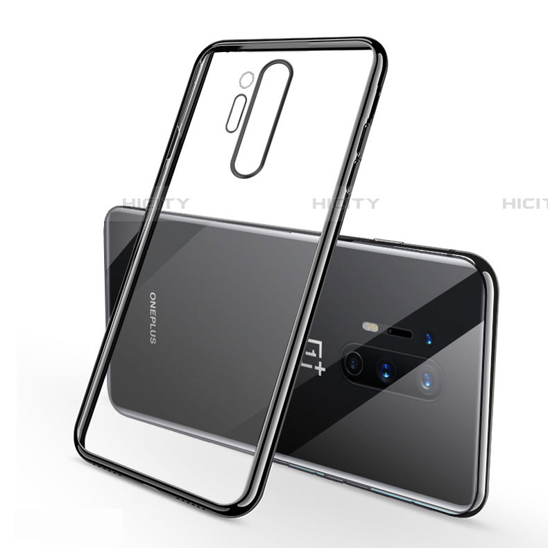 Coque Ultra Fine TPU Souple Housse Etui Transparente S01 pour OnePlus 8 Pro Noir Plus