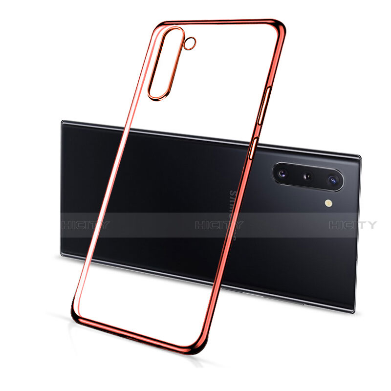 Coque Ultra Fine TPU Souple Housse Etui Transparente S01 pour Samsung Galaxy Note 10 5G Rouge Plus