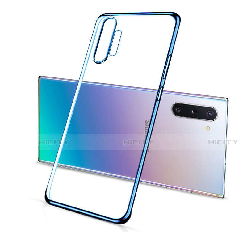Coque Ultra Fine TPU Souple Housse Etui Transparente S01 pour Samsung Galaxy Note 10 Plus 5G Bleu Plus