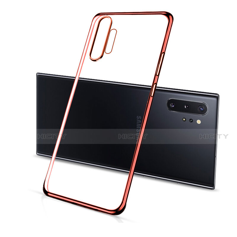Coque Ultra Fine TPU Souple Housse Etui Transparente S01 pour Samsung Galaxy Note 10 Plus 5G Rouge Plus