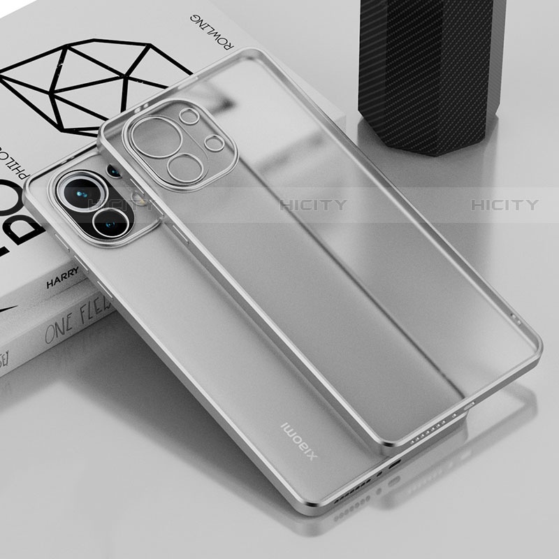 Coque Ultra Fine TPU Souple Housse Etui Transparente S01 pour Xiaomi Mi 11 Lite 4G Argent Plus
