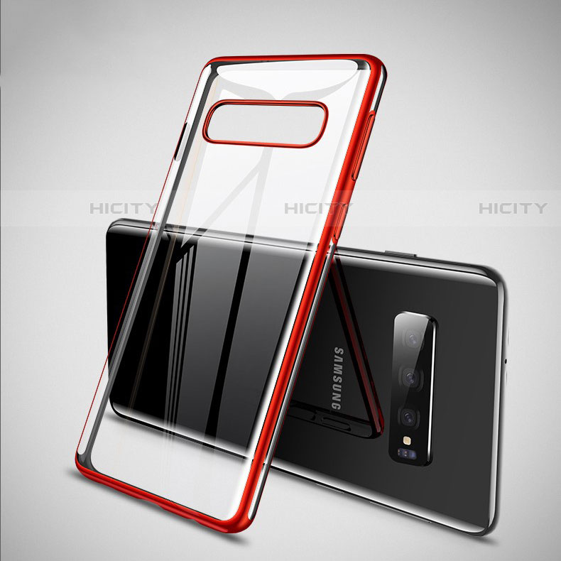 Coque Ultra Fine TPU Souple Housse Etui Transparente S02 pour Samsung Galaxy S10 5G Rouge Plus