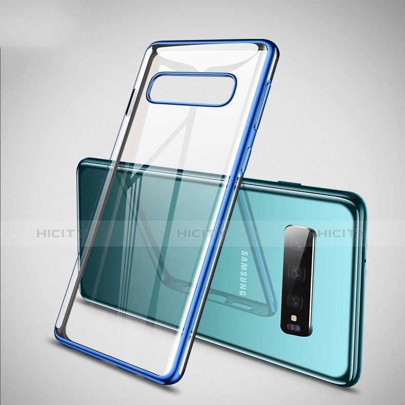 Coque Ultra Fine TPU Souple Housse Etui Transparente S02 pour Samsung Galaxy S10 Plus Bleu Plus