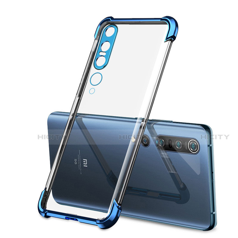 Coque Ultra Fine TPU Souple Housse Etui Transparente S02 pour Xiaomi Mi 10 Pro Bleu Plus
