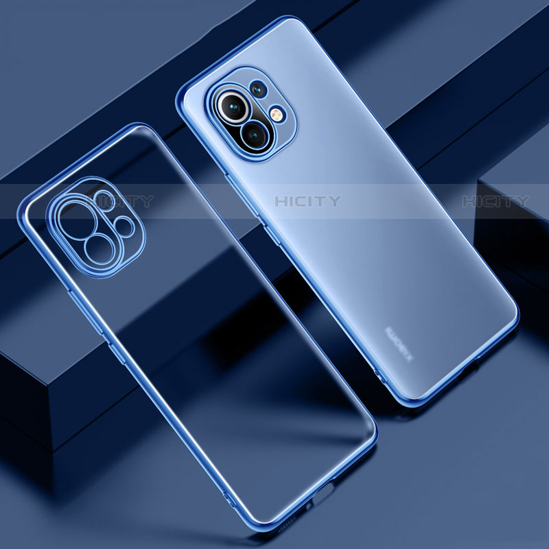 Coque Ultra Fine TPU Souple Housse Etui Transparente S02 pour Xiaomi Mi 11 Lite 5G Bleu Plus