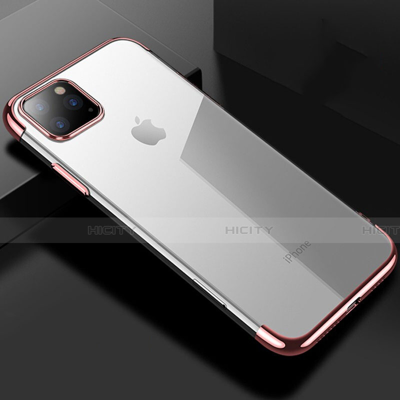 Coque Ultra Fine TPU Souple Housse Etui Transparente S03 pour Apple iPhone 11 Pro Or Rose Plus