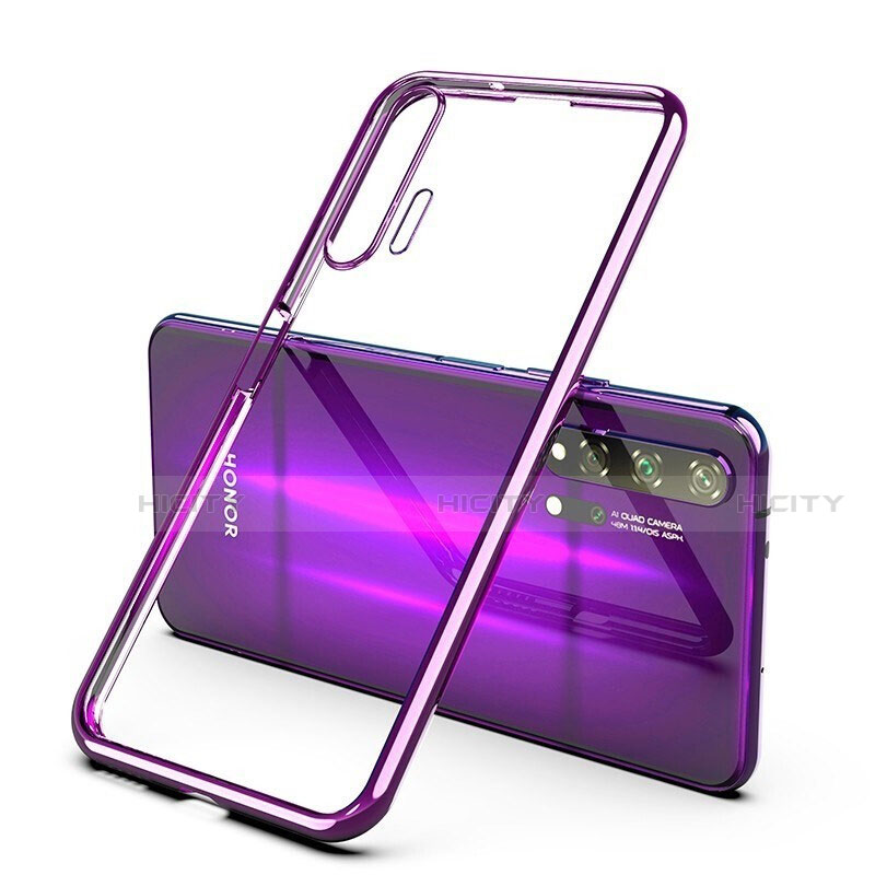 Coque Ultra Fine TPU Souple Housse Etui Transparente S03 pour Huawei Honor 20 Pro Violet Plus